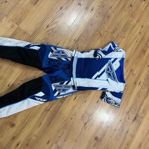 Blue and White Racing Suit